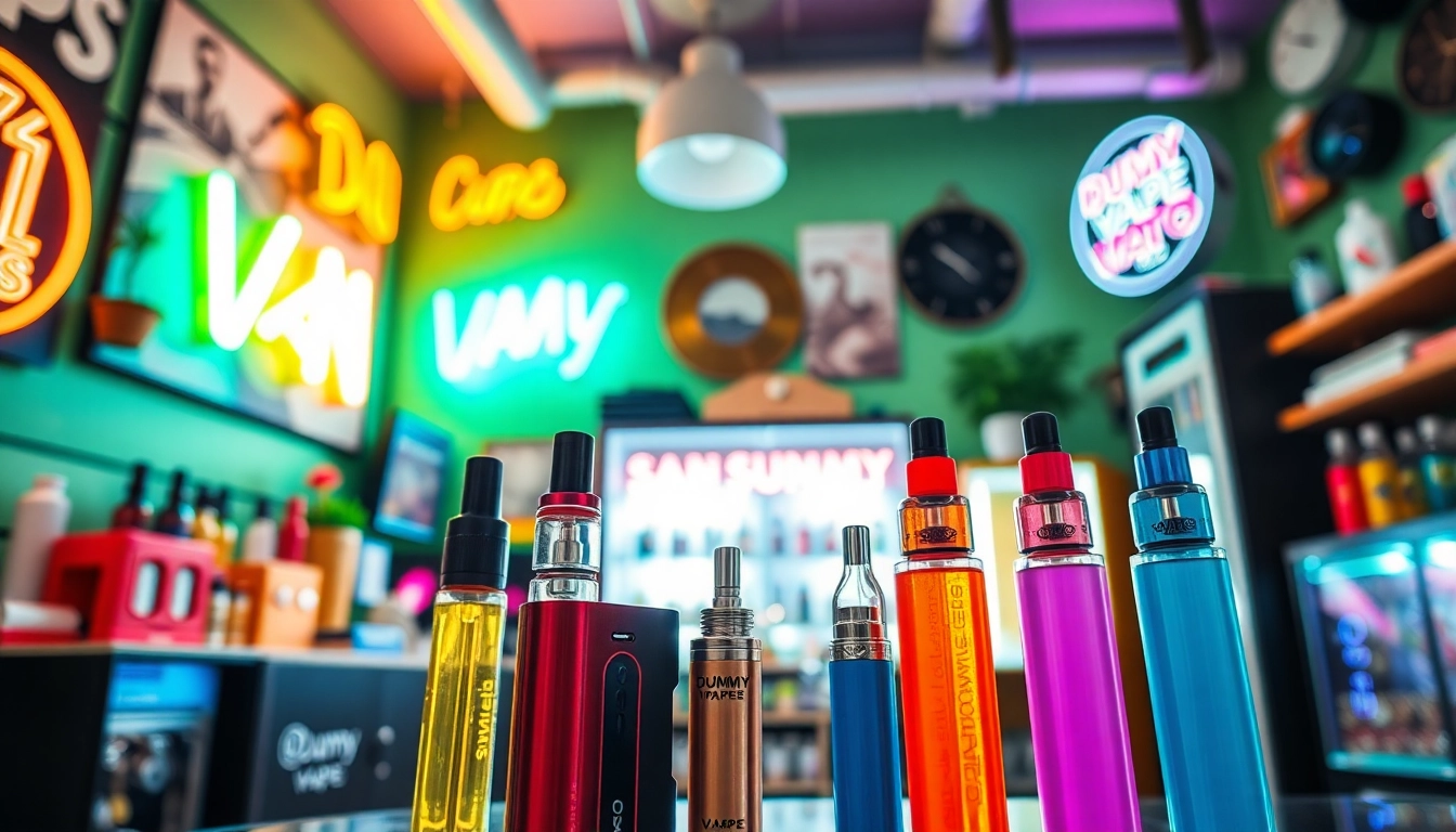 Find vibrant Dummy Vapes near me in a trendy shop displaying colorful vaping products.