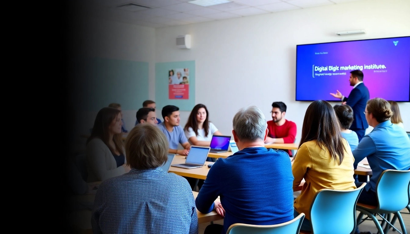 Students collaborating in an interactive session at the Digital Marketing Institute Cyprus.