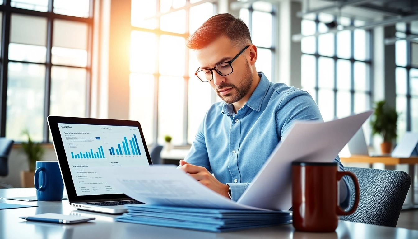Evaluate compliance through focused auditing services with a professional auditor in a modern office.