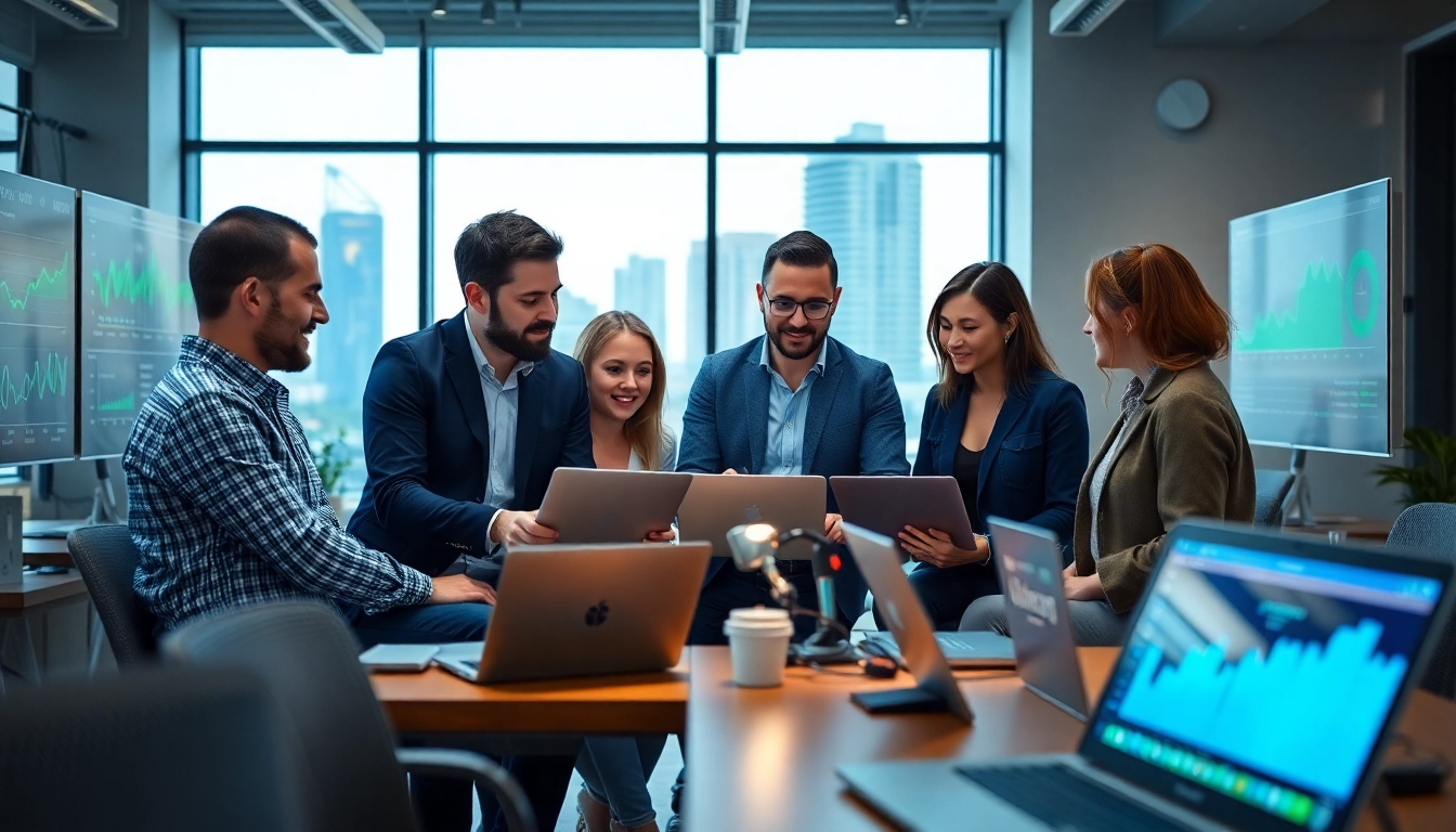 Boost your digital marketing edmonton strategy with a collaborative team in a modern workspace.