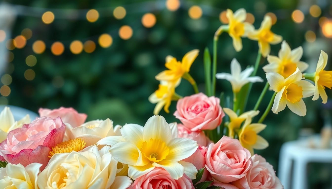 Elegant floral arrangement by an Orange County event florist featuring vibrant roses and peonies.
