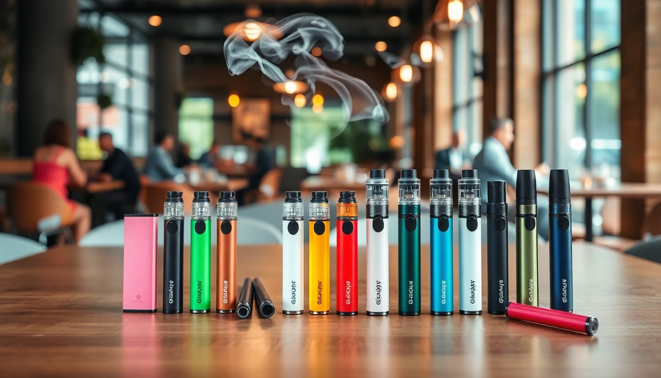 Immerse yourself in nicotine free vapes on a wooden table with colorful flavors and inviting atmosphere.