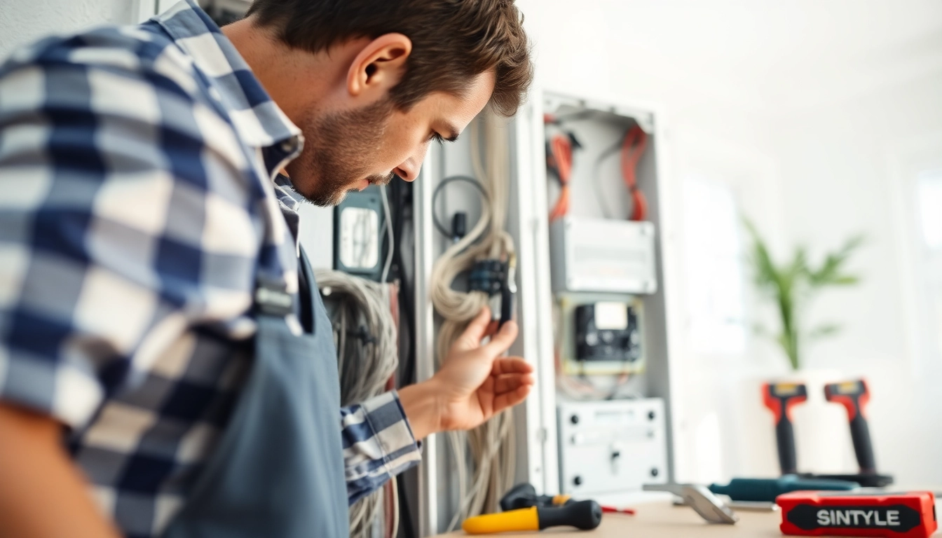 Electrician inspecting an Electrical Panel Clearwater, emphasizing safety and professionalism.