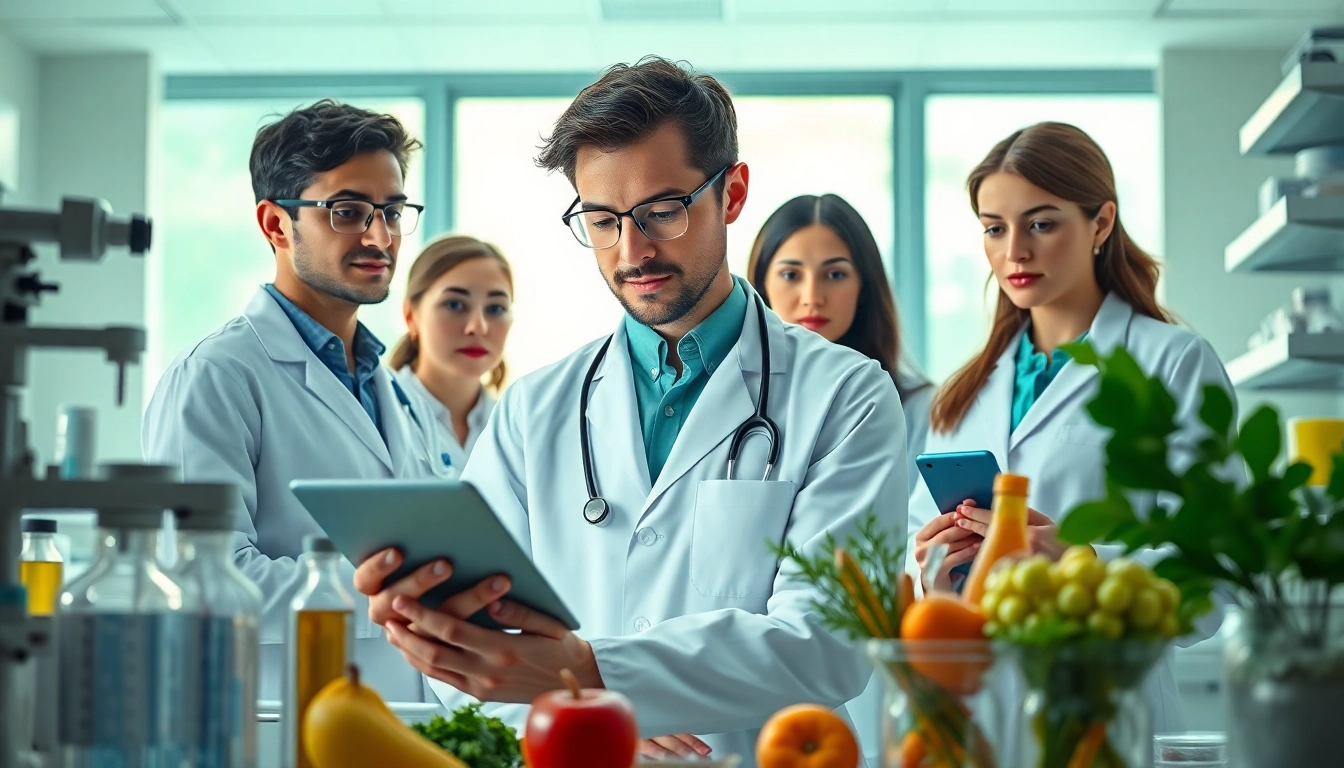 Analyze the Best Gut Health Test results with healthcare professionals in a modern lab.