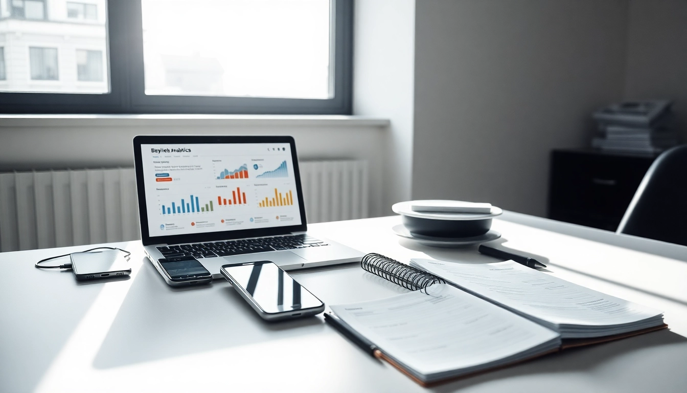 Illustration depicting Social media and blog automation tools for an efficient workspace.