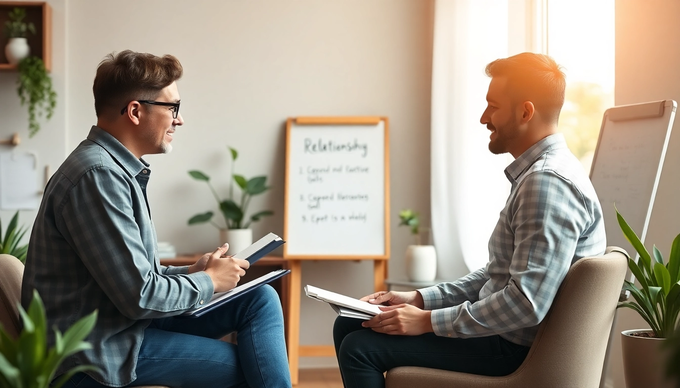 Engaging interaction with a relationship coach guiding a couple towards better communication.