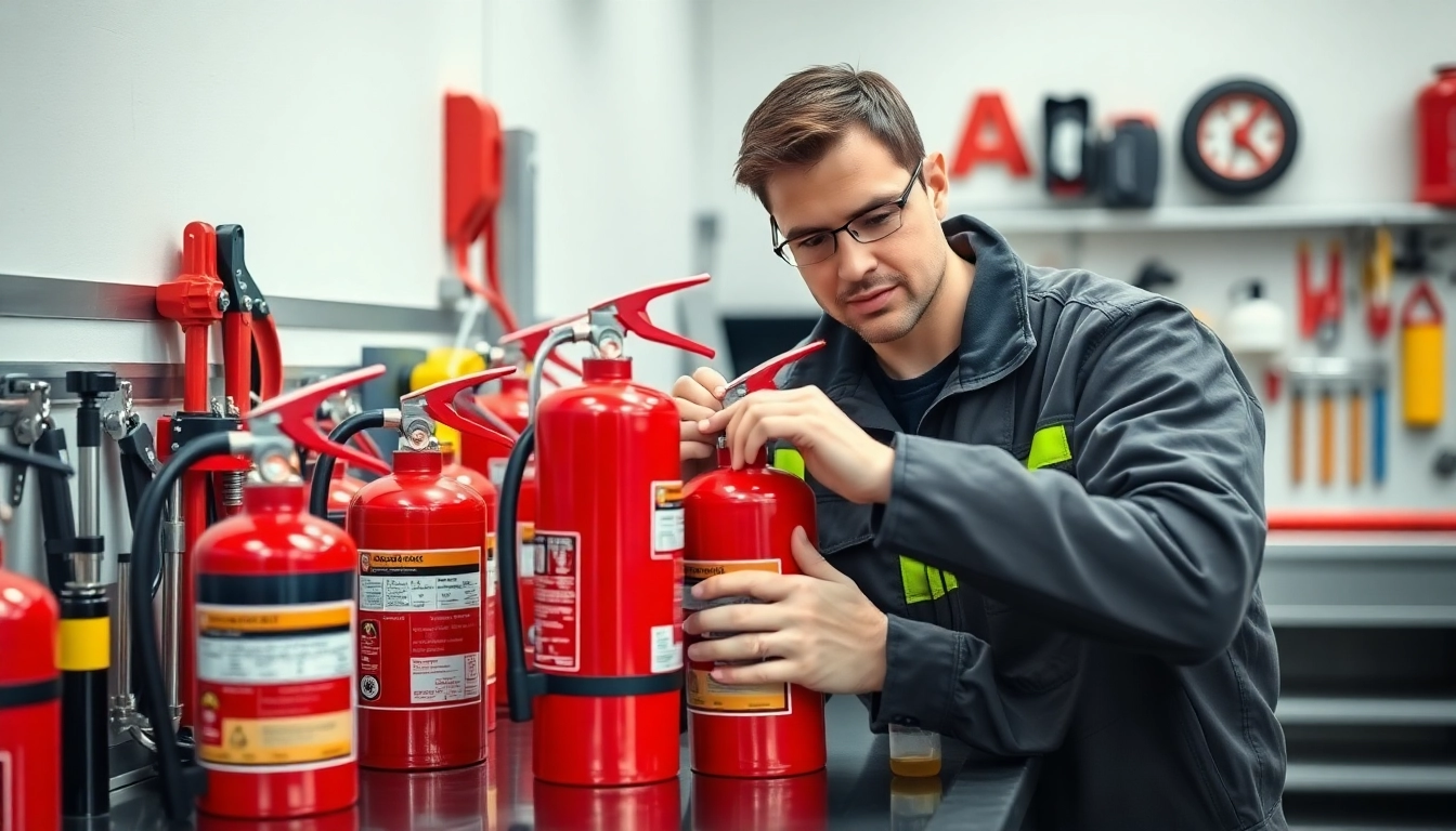 Ensure optimal fire extinguisher servicing Birmingham through expert inspection and maintenance in a professional workshop.