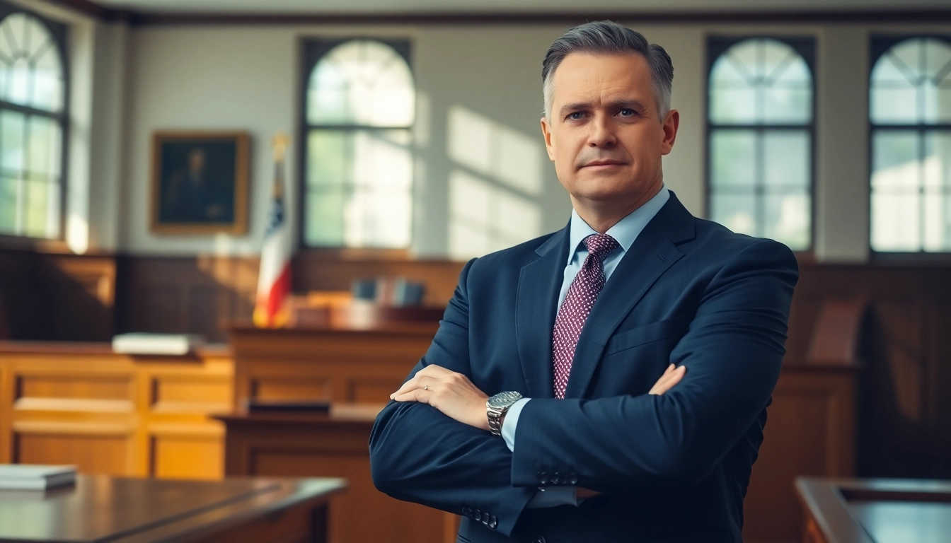 Tampa Criminal Attorney standing confidently in a courtroom, showcasing professionalism and expertise.