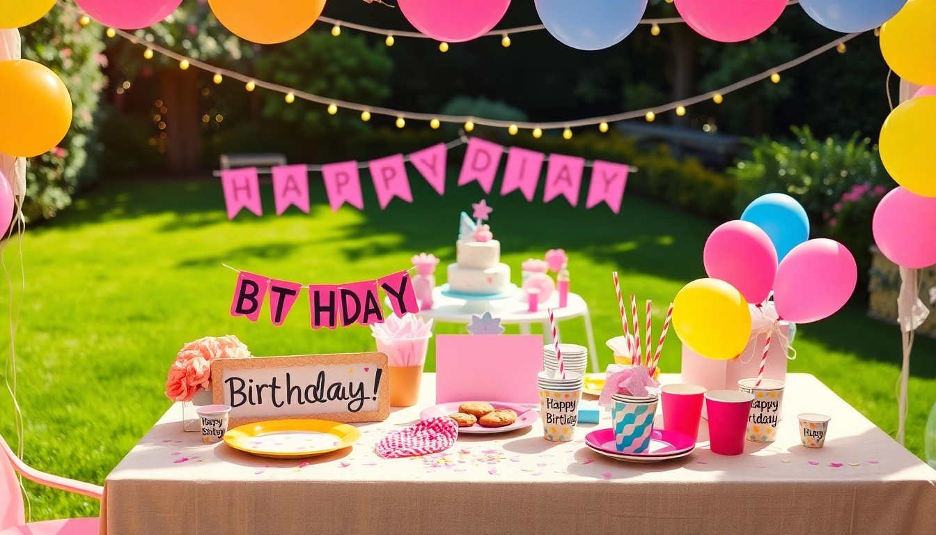 Delightful customizable birthday party setup featuring personalized decorations and vibrant colors.