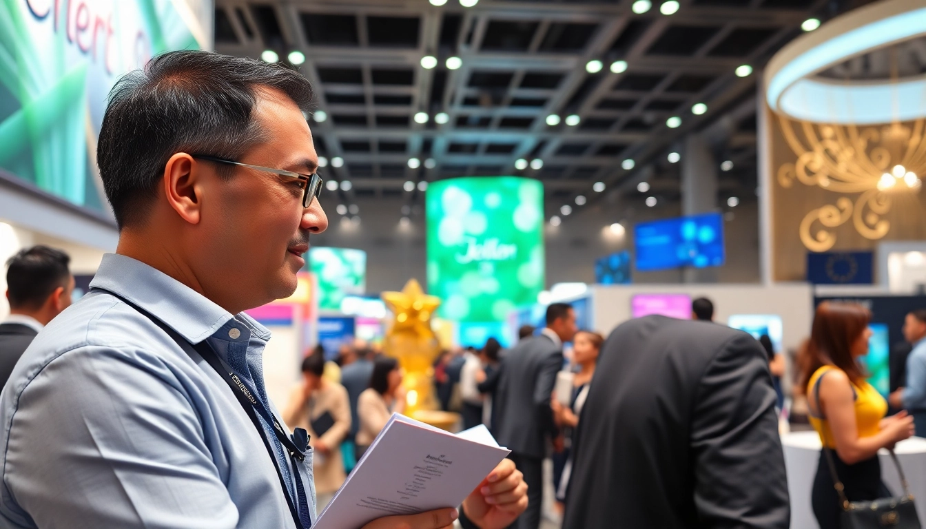 Event organiser Singapore facilitating a dynamic event in a busy convention center.
