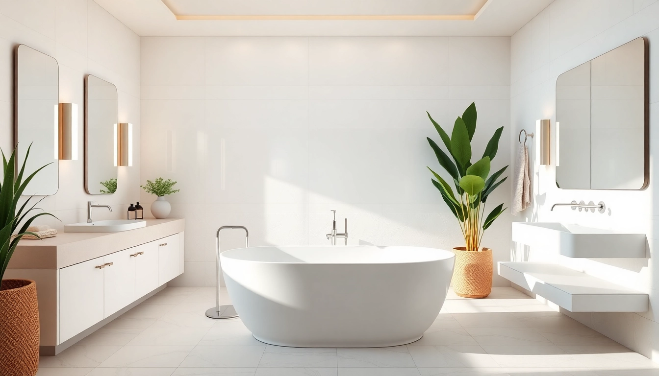 Transforming a stylish bathroom with luxurious fixtures while remodeling in Palm Springs.
