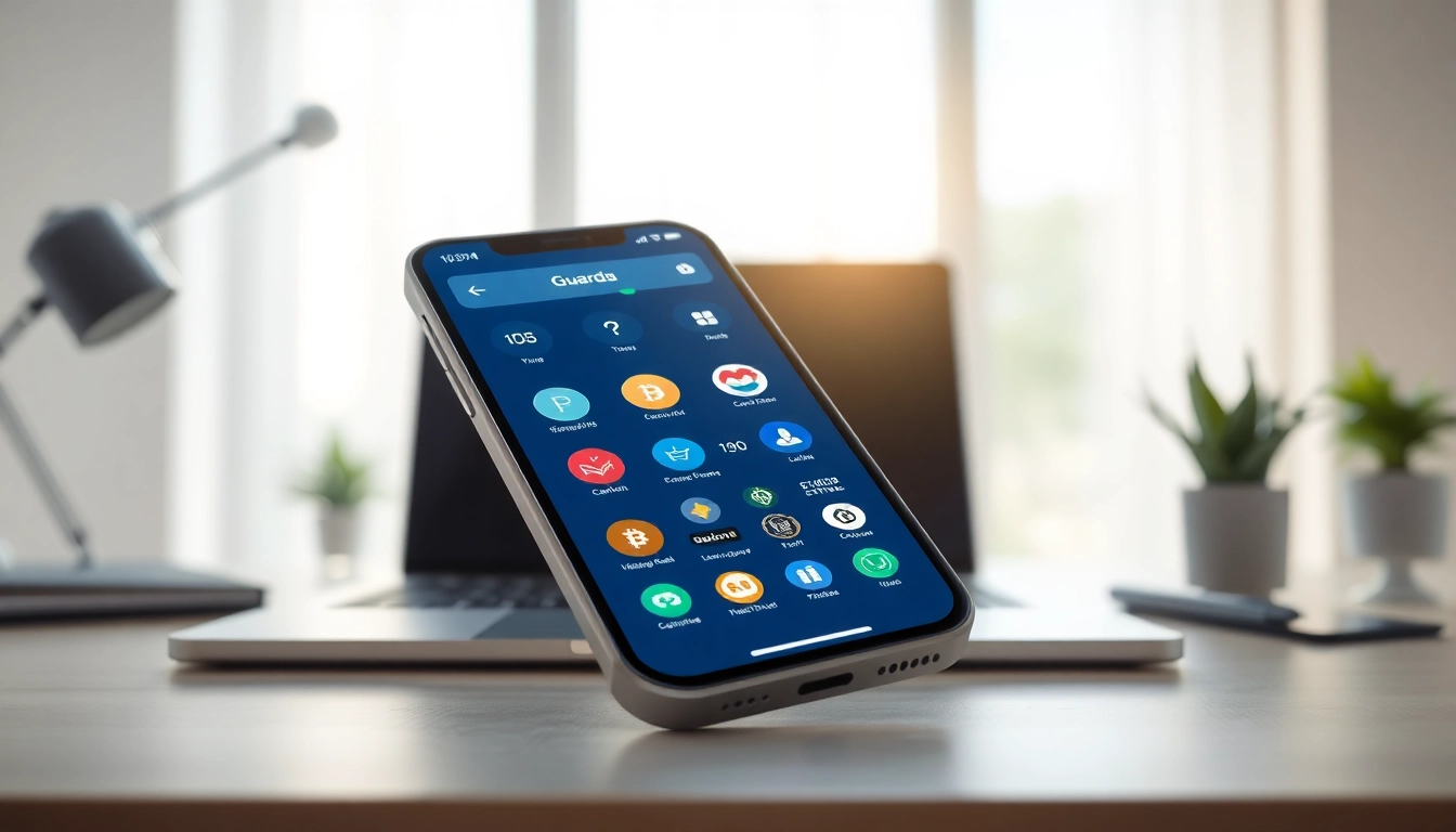 User accessing guarda wallet on smartphone to manage cryptocurrency assets securely.