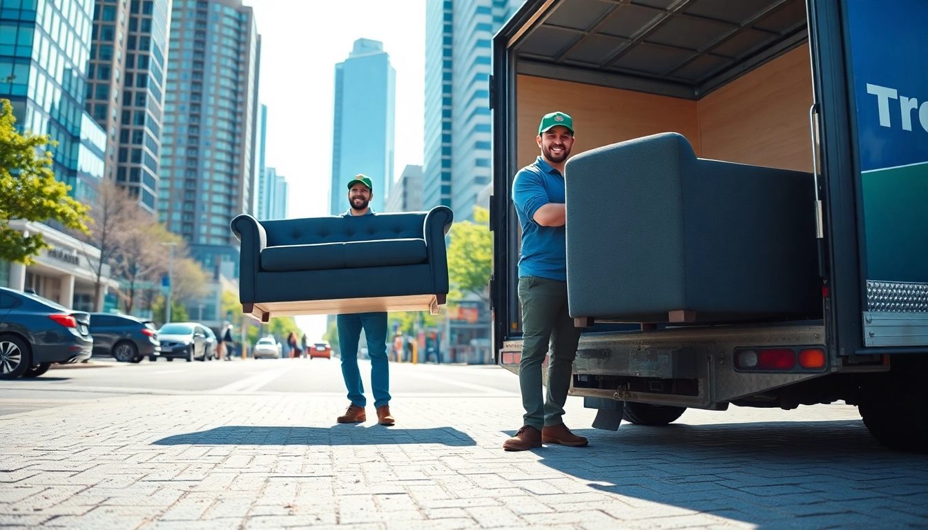 Showcase of professional Toronto moving services with a team loading furniture into a moving truck.
