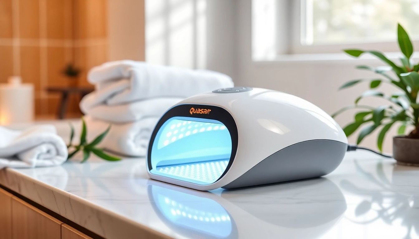 Enhance your skincare routine with the Quasar MD LED light therapy device for effective results.