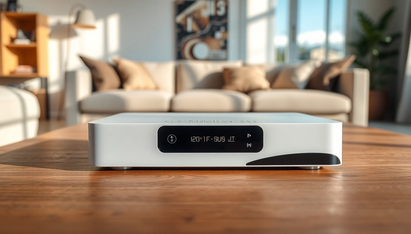 Explore https://hardwareplayer.com showcasing a modern music player in a stylish living room setting.