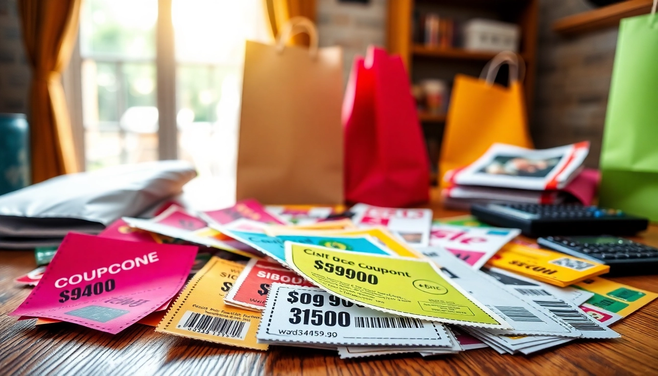 Explore various Coupons laid out on a table, showcasing discounts and savings options.
