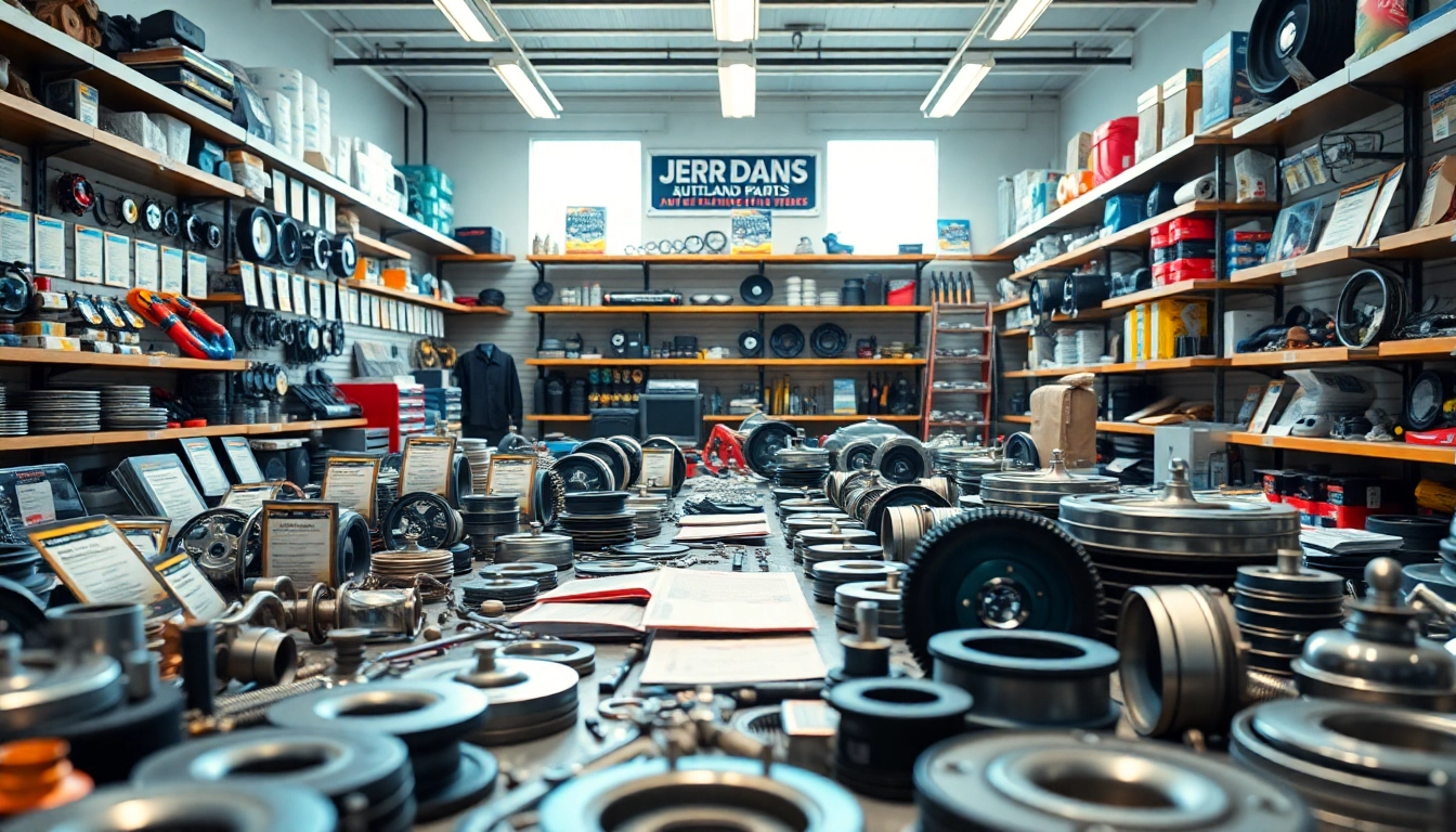 Explore numerous Jerr Dan Parts organized for easy access and overview in a professional setting.