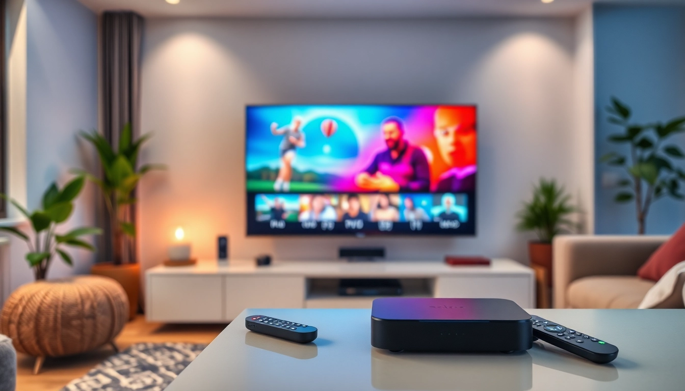 Configurer un service IPTV sur un téléviseur moderne avec une ambiance conviviale.