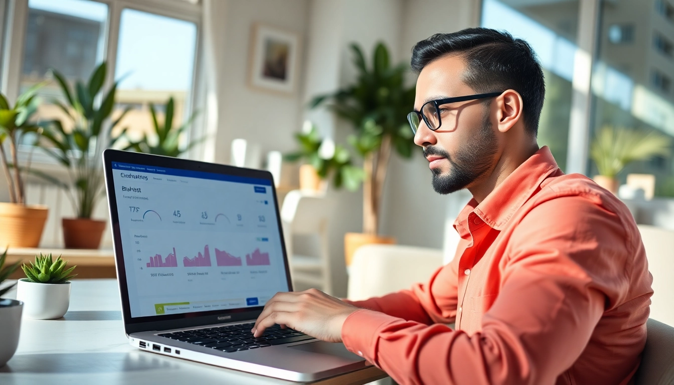 Boost your website capabilities with Bluehost while analyzing performance metrics in a modern office.