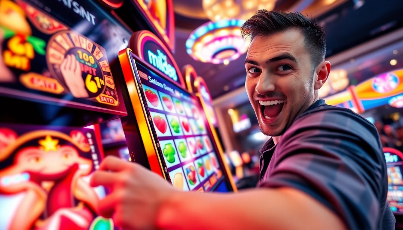 Permainan seru dari mild88 slot dengan pemain bersemangat di kasino.