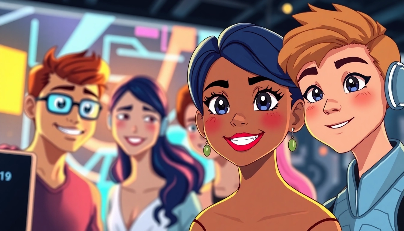 Engage with NSFW AI characters in a vibrant digital chat environment.